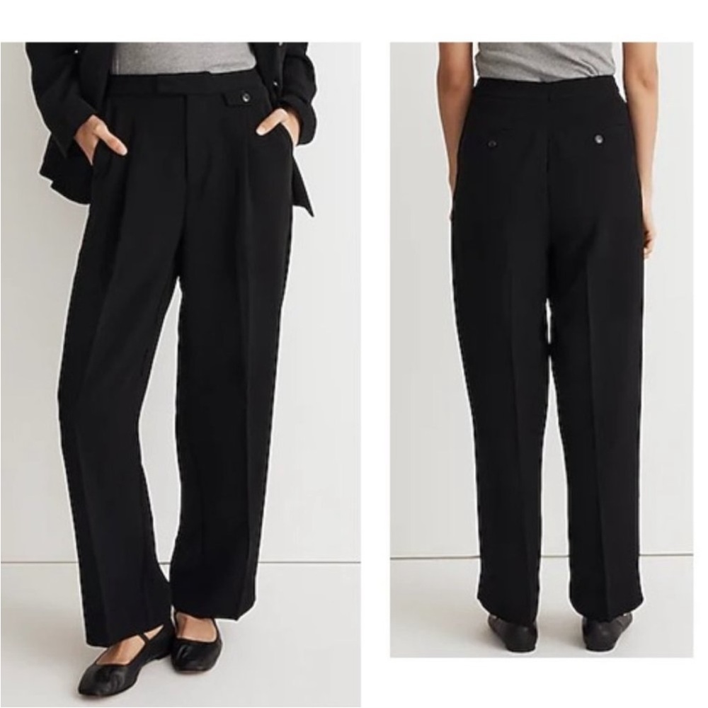 Madewell The Rosedale High-Rise Straight Pant in Crepe Black Size 2